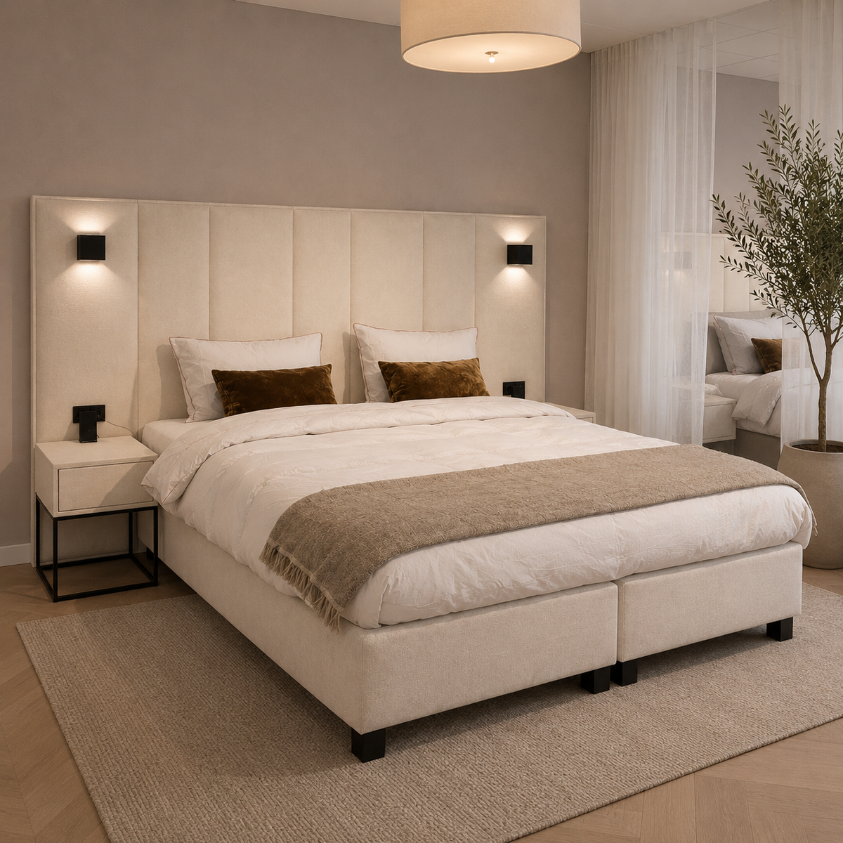 Boxspring set met hoofdbord Piazza