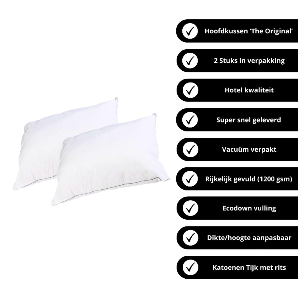 Hoofdkussen Hotel The Bank – Comfort kussen (Duo-Pack)