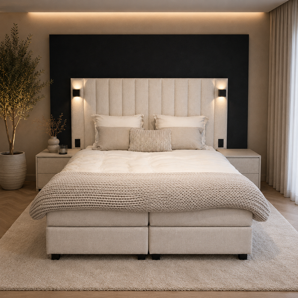 Boxspring set met hoofdbord Carambola